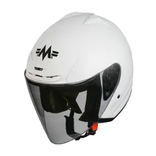[安信騎士]MING FENG MF-318 素色 亮面白 安全帽 3/4罩 半罩 機車 通勤 MF318 素色