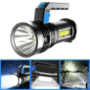 BIKIGHT P500 Double Light 500m Long Range Strong Flashlight with COB Sidelight USB Rechargeable Powerful Handheld Spotli