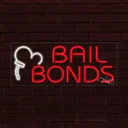 NEW 'BAIL BONDS" w/LOGO 30x12x1 INCH LED FLEX WINDOW/WALL INDOOR SIGN 30733