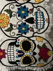 Cynthia Rowley Curious Sugar Skull Halloween Day of The Dead Table Runner NEW!