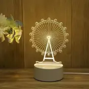 3D Night Light Optical Illusion Acrylic Bedside lamp uses Dimmable 3 Colors