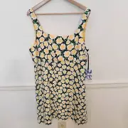 Diane Von Furstenberg x Target Dress Size 16 Sun Mini Shift Poppy Yellow Floral