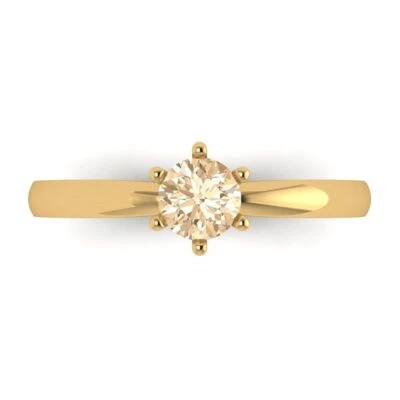 0.5Ct Round Cut Natural Morganite Solid 14K/18K Gold Solitaire Engagement Ring