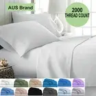 2000TC Hotel Soft 4Pcs Flat Fitted Sheet Set Single/KS/Double/Queen/King/SK Bed