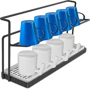 Bottle Rack Stand-Up Drying Rack Bottle Dryer Rack Holder Cup Bottle Drying Stand with 2-Layers Countertop Baby Bottle Drying Space Saving Vertical Rack for Kitchen Countertop Tabletop (Black)