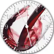 Red Wine Frameless Borderless Wall Clock Nice For Gifts or Decor Z137