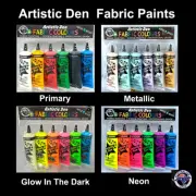 Fabric Paint Kits 6 x 50ml Noen Glow In The Dark Standard Fabric Paint Sets