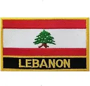 Uijokdef 1 PCS Lebanon Flag Patches Iron On or Sew On Embroidered Tactical Military National Lebanon Patch