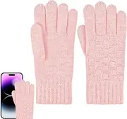 [Lueear] Women's Winter Gloves - Outdoors Thermal Touchscreen Gloves | Comfortable Winter Checkere Motorcycle Mittens for Cycling, Skiing