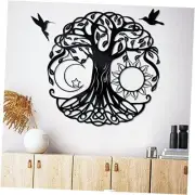 Metal Tree of Life Wall Art-Black Tree of Life Wall Decor and 2Pcs Black-11in