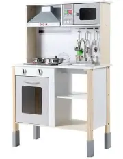 [Keezi] Wooden Kitchen Play Set in White/Brown