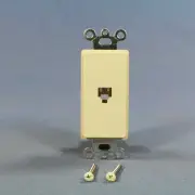 Cooper 3560-4LA Light Almond 1-Gang 4-Wire Decorator Modular Phone Jack Cover