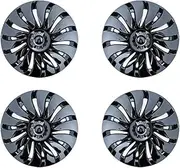 4PCS HubCap Wheel Caps Automobile Replacemen Hub Cap Full Rim Cover Accessories Compatible for Tesla Model Y 19 Inch 2018-2024(LR Bright Black)