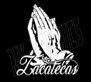 ZACATECAS MANOS REZANDO STICKER DECAL CALCOMANIA DE VINILO BLANCO 6"