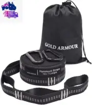 Hammock Straps XL, Camping Hammock Tree Straps Set (2 Straps, 2 Carabiners, Carr