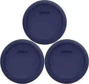 Pyrex 7201-PC 4-Cup Dark Blue Round Replacement Lids - 3 pack - Navy