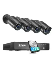 Home Security Camera System | 8CH 2TB DVR, 4x 3K Bullet IP PoE Cams, Motion Det