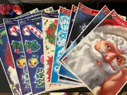 9 Vintage Color-Clings Christmas Santa Holiday Static Cling Window Decorations