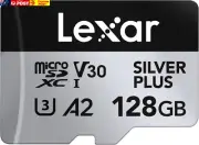 Silver plus Micro SD Card 128 GB, Memory Card Micro SD with SD Adapter, up to 20