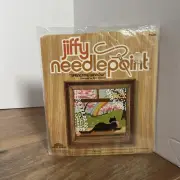 1979 Jiffy Needlepoint Kit “Springtime Window” #5284 Cat Vintage SEALED