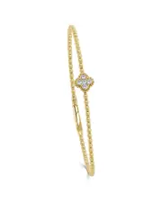 Sabrina Designs 14K 0.17 ct. tw. Diamond Clover Flex Bangle Bracelet