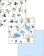 Disney Set 3 Squares Muslin Cotton Baby Minnie and Mickey art. 1999 (light blue)