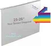 25-26 inch Anti-Blue Light Filter for Computer Monitor. Blue Light Monitor Screen Protector Panel (23.6 x 14.4 inch). Blocks Blue Light 380 to 495 nm. Fits LCD, TV and PC, Mac Monitors