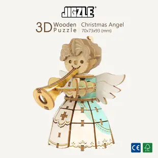 JIGZLE ® 3D-木拼圖-聖誕組合【聖誕天使、聖誕北極熊】