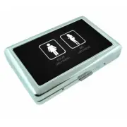 My Girlfriend Em1 Silver Metal Cigarette Case RFID Protection Wallet