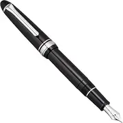 Sailor Fountain Pen, Profitlite Silver Trim, Black, Medium Point, 11-1039-420
