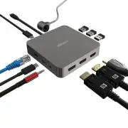 Adesso 11 in 1 USB C Multiport Docking Station Dual Display HDMI USB 3.2 PD 100W