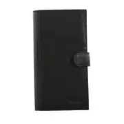 Pierre Cardin Italian Leather Mens Passport Wallet - Black