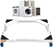 VEVOR Mini Fridge Stand Universal Laundry Pedestal, Adjustable Refrigerator Stand with Smooth Casters, Washing Machine Pedestal Multi-Functional Base for Washer And Dryer, 381-615mm Wide Expandable