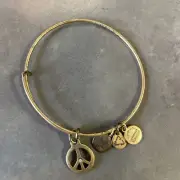 Alex & Ani Peace Sign Gold Tone Bracelet