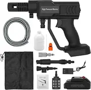 [DERASL] Cordless Pressure Washer, Portable Power Washer with Adjustable Nozzle, 1×1.5AH Battery & 5M Hose, Lightweight & Battery Powered Pressure Washer for Car Washing, Garden Cleaning, Home Use