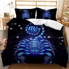 Blue Nice Scorpio Long Legs 3D Quilt Duvet Doona Cover Set Pillow case Print
