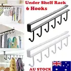 6 Hooks Metal Under Shelf Kitchen Cupboard Cabinet Mug Cup Rack Holder Hanger