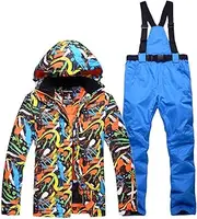 [Bciopll] Men Snow Jackets + Belt Pants Outdoor Sports Snowboarding Suit Sets Breathable Skiing Clothing Winter Costume