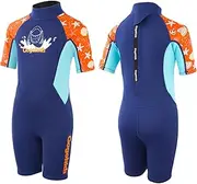 Gogokids Wetsuit Children's 2.5 mm Neoprene Thermal One-Piece Wetsuits for Kids One Piece Neoprene Shorty for Children for Water Sports Surfing Swimming Diving