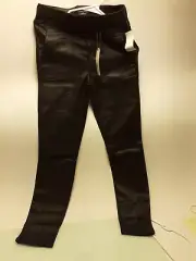 Sanctuary Women Black Faux Leather Like Kick Crop High Rise Pants Size 26 Rack 1