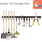64" Wall Hook Hanger Garden Tool Storage Rack Mop Broom Secure Holder Metal Hook