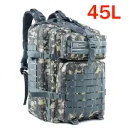 Tactical Backpack Large Army Day Assault Pack Molle Bag Rucksack 45L Backpack