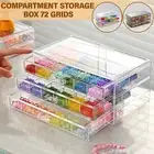 72 Grids Clear Plastic Organizer Box Craft Storage Compartment Container