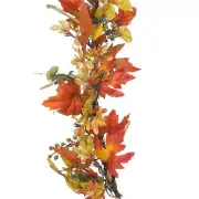 9 ft. Artificial Garland with Lights - Fall Harvest Leaf