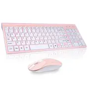 Wireless Keyboard and Mouse Combo, Compact Full Size Wireless Keyboard and Mo...
