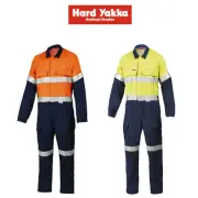 Mens Hard Yakka Protect Hi-Vis 2 Tone Tecgen Coverall Fire Safety Taped Y00102