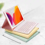 Keyboard Case for iPad Mini 5th Generation iPad Mini 4 Cute Color Keyboard Detachable Bluetooth Keyboard Cover with Pencil Holder for iPad Mini 5 (Pink)