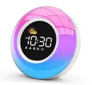 Kids Alarm Clock for Bedrooms, Toddler Sleep Training Clock with Night White