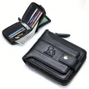 Ekphero Men's RFID Genuine Leather Wallet Large Capacity Multi-card Anti-theft Retro Design Fashion Multifunctional Wall