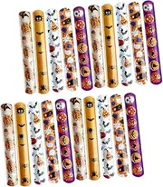 HONMEET 96pcs Halloween Ring Halloween Slap Bracelet Halloween Slap Wristband Halloween Slap Rings Halloween Snap Bracelets Bracelet for Wrist Slap Bracelet Friendship Slap Bands Pvc